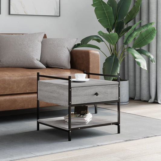 Salontafel 50x50x50 cm bewerkt hout grijs sonoma is nu te koop bij PeponiXL, paradijselijk wonen!