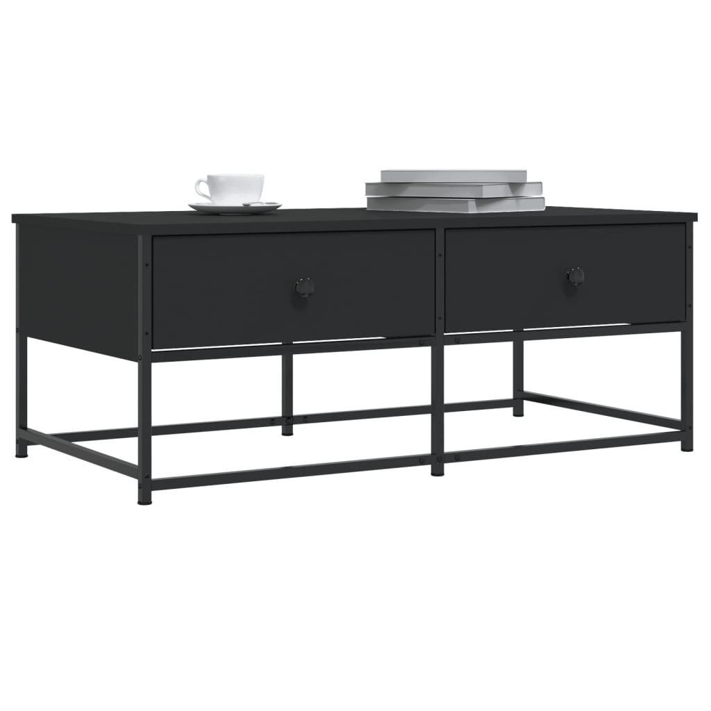 Salontafel 100x51x40 cm bewerkt hout zwart is nu te koop bij PeponiXL, paradijselijk wonen!