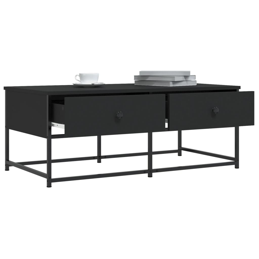 Salontafel 100x51x40 cm bewerkt hout zwart is nu te koop bij PeponiXL, paradijselijk wonen!