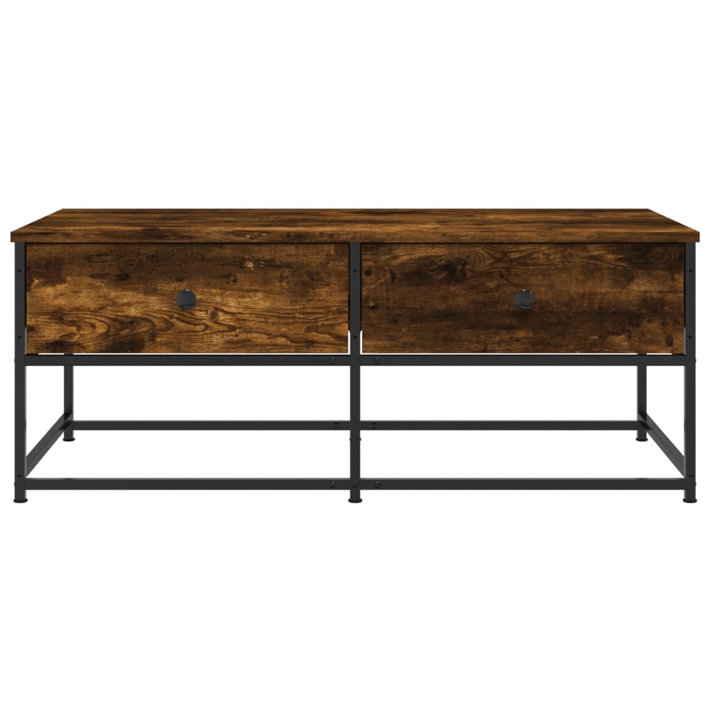 Salontafel 100x51x40 cm bewerkt hout gerookt eikenkleurig is nu te koop bij PeponiXL, paradijselijk wonen!