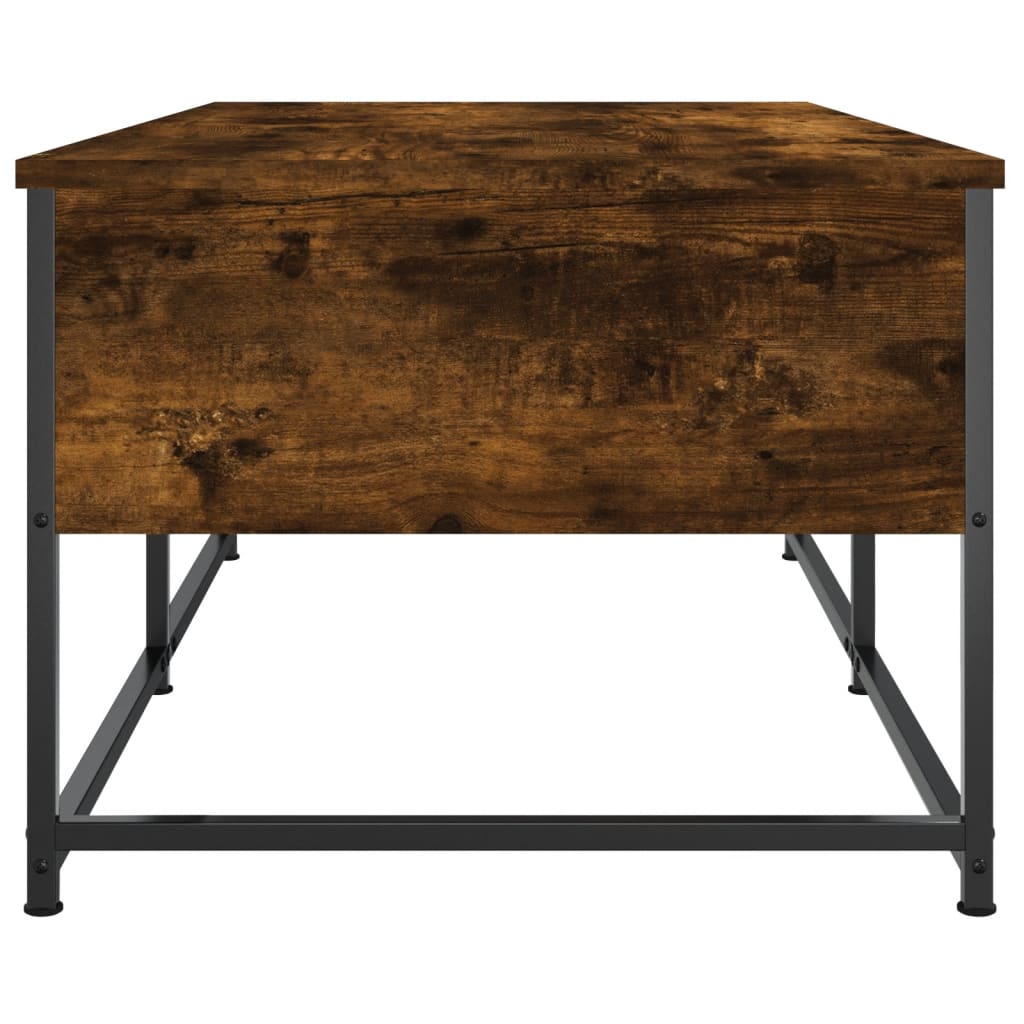 Salontafel 100x51x40 cm bewerkt hout gerookt eikenkleurig is nu te koop bij PeponiXL, paradijselijk wonen!