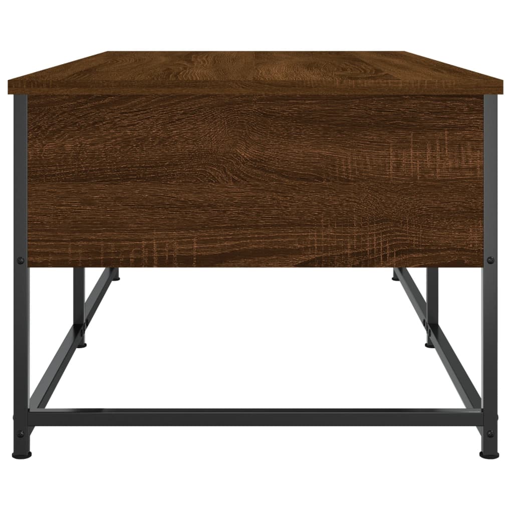 Salontafel 100x51x40 cm bewerkt hout bruin eikenkleur is nu te koop bij PeponiXL, paradijselijk wonen!