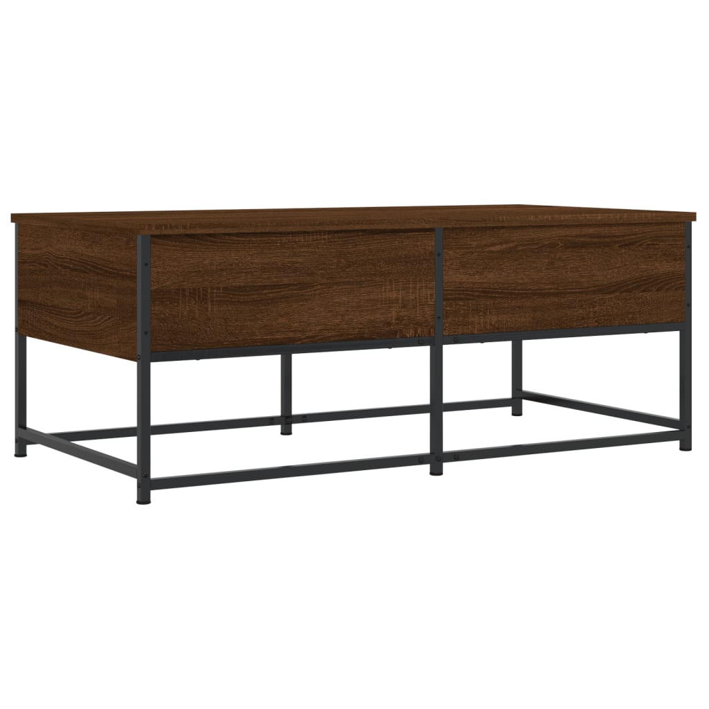 Salontafel 100x51x40 cm bewerkt hout bruin eikenkleur is nu te koop bij PeponiXL, paradijselijk wonen!