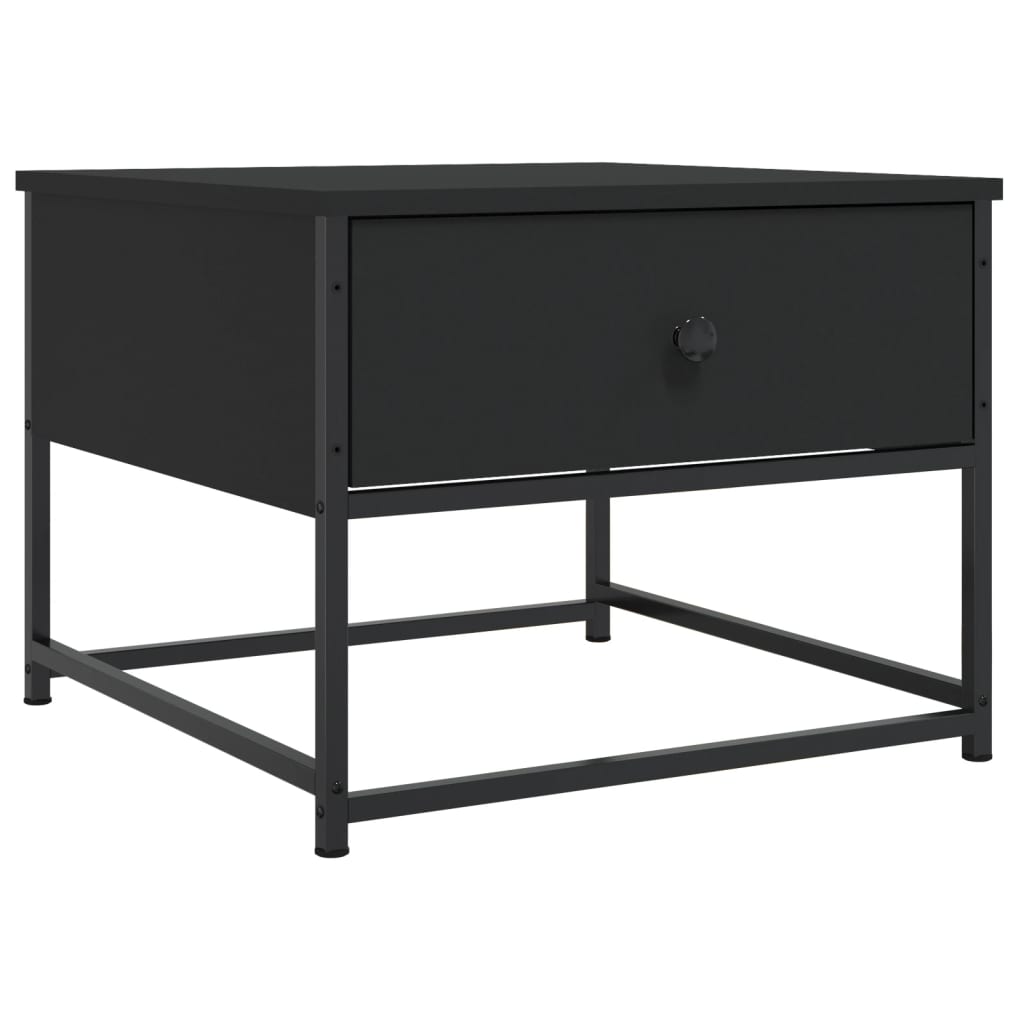 Salontafel 51x51x40 cm bewerkt hout zwart is nu te koop bij PeponiXL, paradijselijk wonen!
