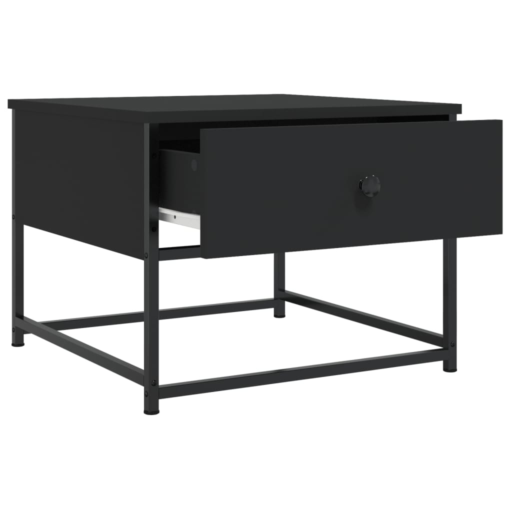 Salontafel 51x51x40 cm bewerkt hout zwart is nu te koop bij PeponiXL, paradijselijk wonen!