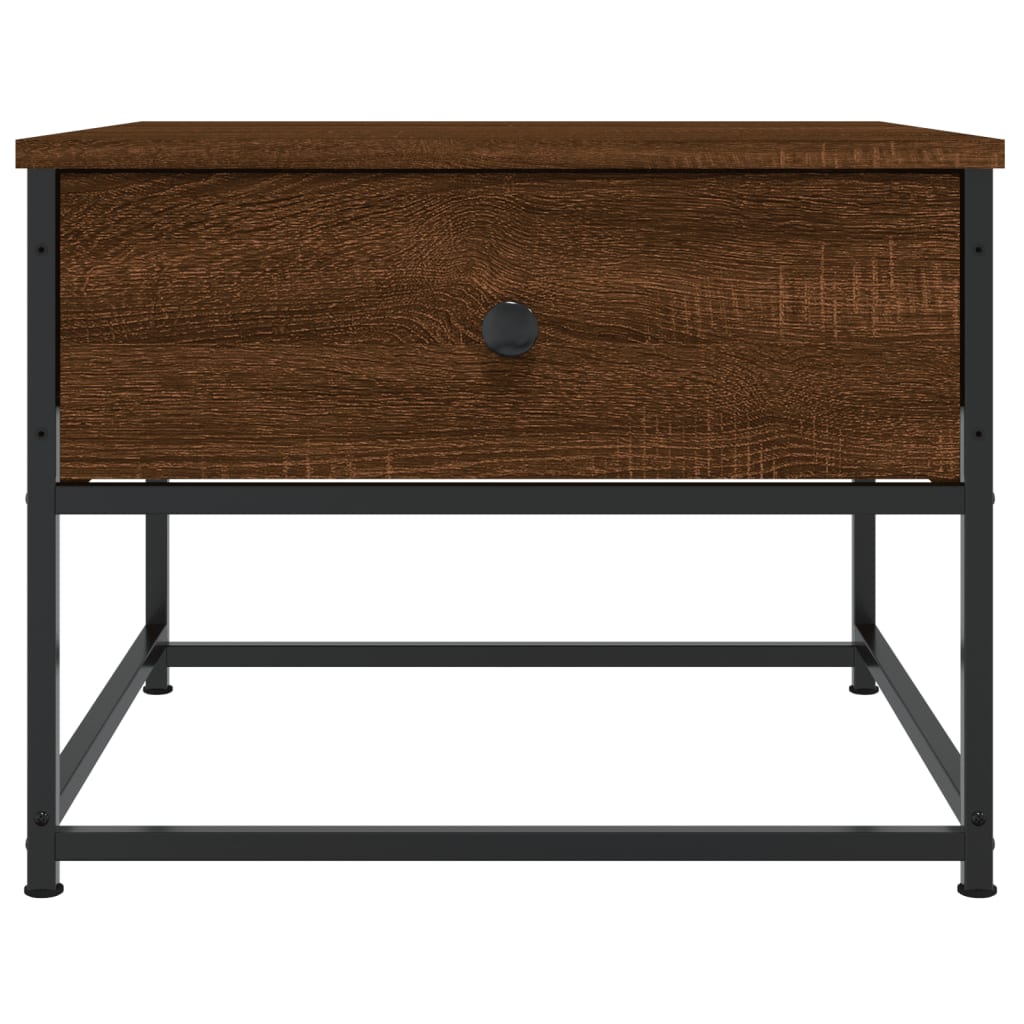 Salontafel 51x51x40 cm bewerkt hout bruin eikenkleur is nu te koop bij PeponiXL, paradijselijk wonen!