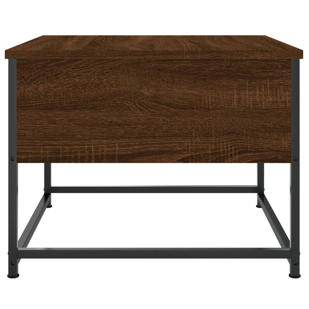 Salontafel 51x51x40 cm bewerkt hout bruin eikenkleur is nu te koop bij PeponiXL, paradijselijk wonen!