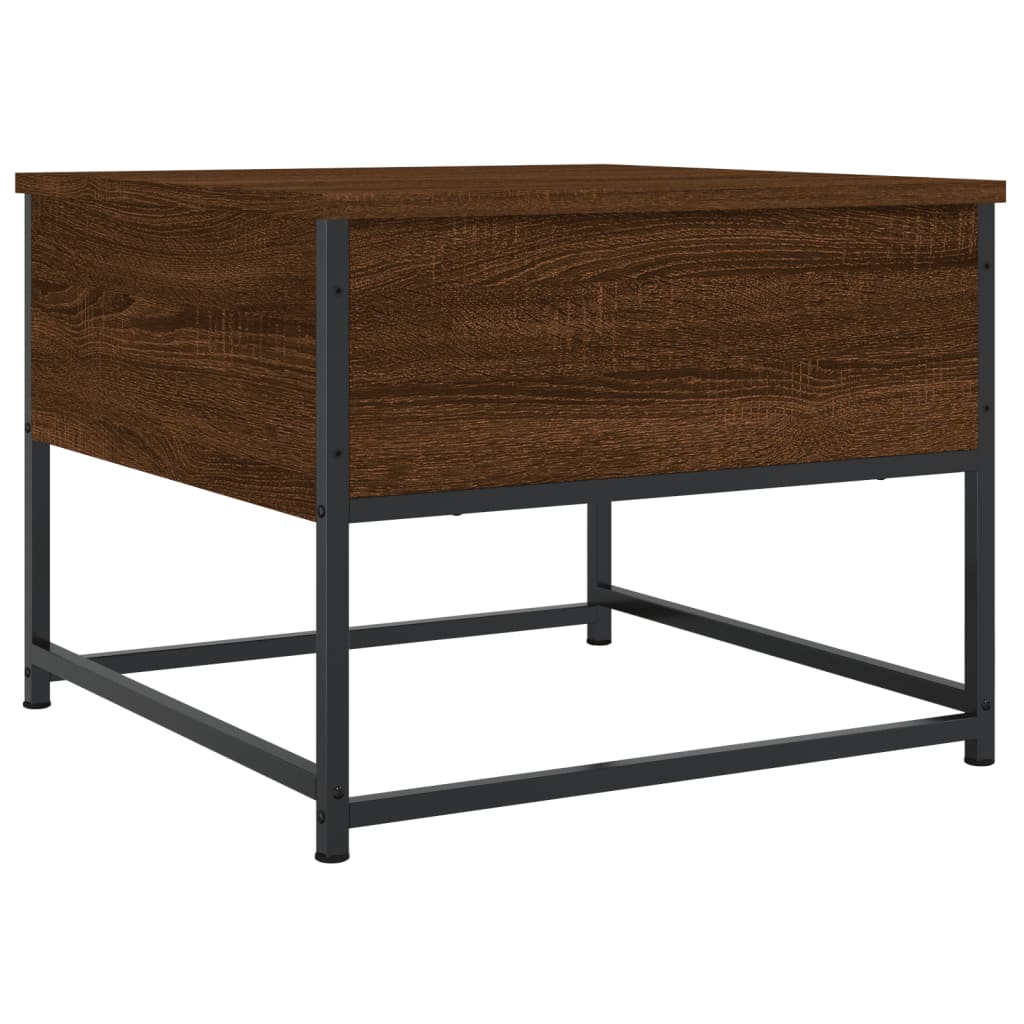Salontafel 51x51x40 cm bewerkt hout bruin eikenkleur is nu te koop bij PeponiXL, paradijselijk wonen!