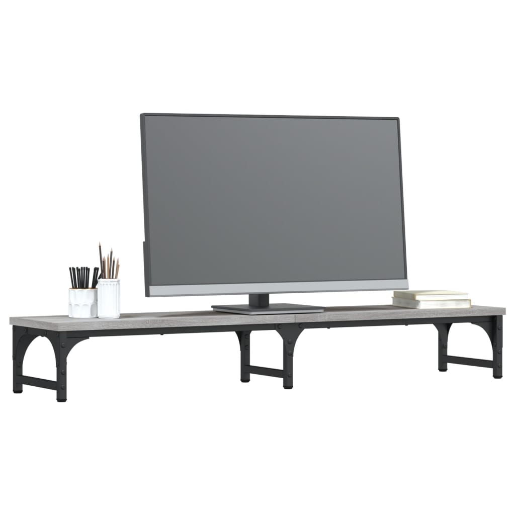 Monitorstandaard 105x23x15,5 cm bewerkt hout grijs sonoma is nu te koop bij PeponiXL, paradijselijk wonen!