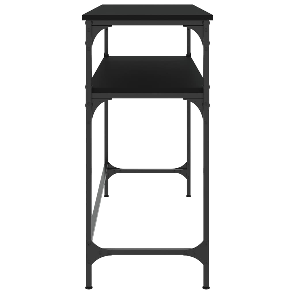 Wandtafel 100x35,5x75 cm bewerkt hout zwart is nu te koop bij PeponiXL, paradijselijk wonen!