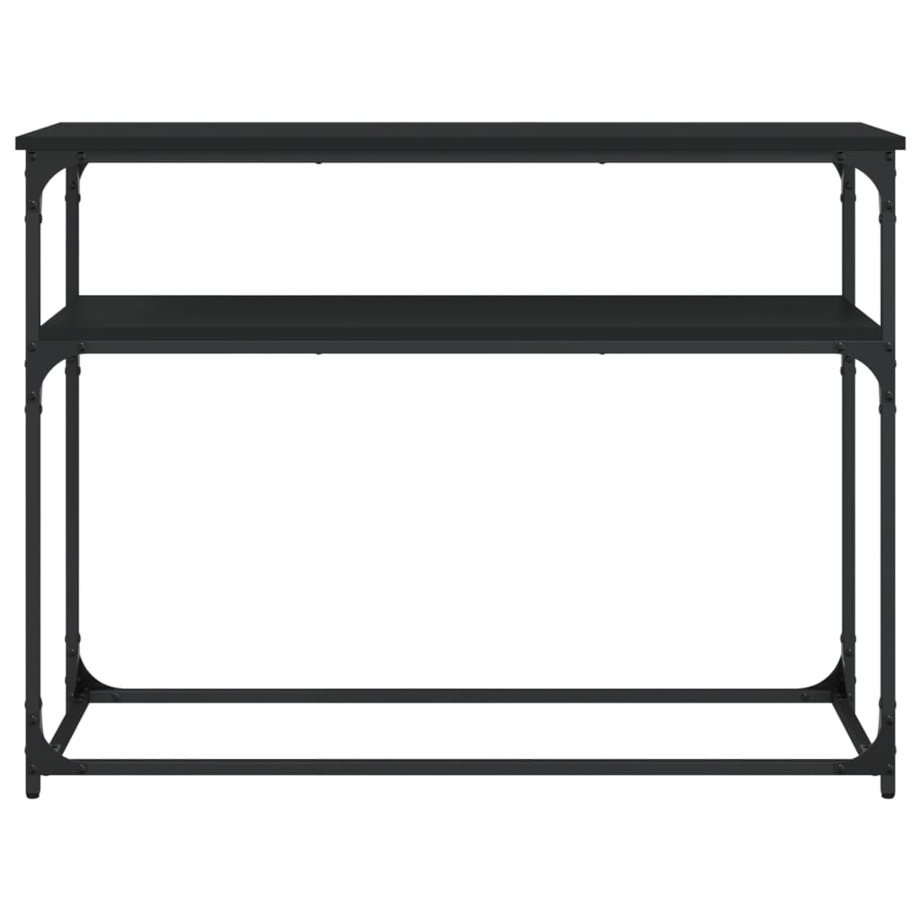Wandtafel 100x35,5x75 cm bewerkt hout zwart is nu te koop bij PeponiXL, paradijselijk wonen!