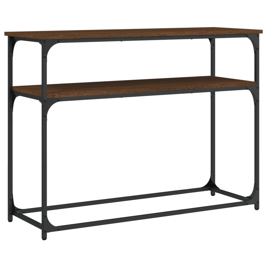 Wandtafel 100x35,5x75 cm bewerkt hout bruin eikenkleur is nu te koop bij PeponiXL, paradijselijk wonen!