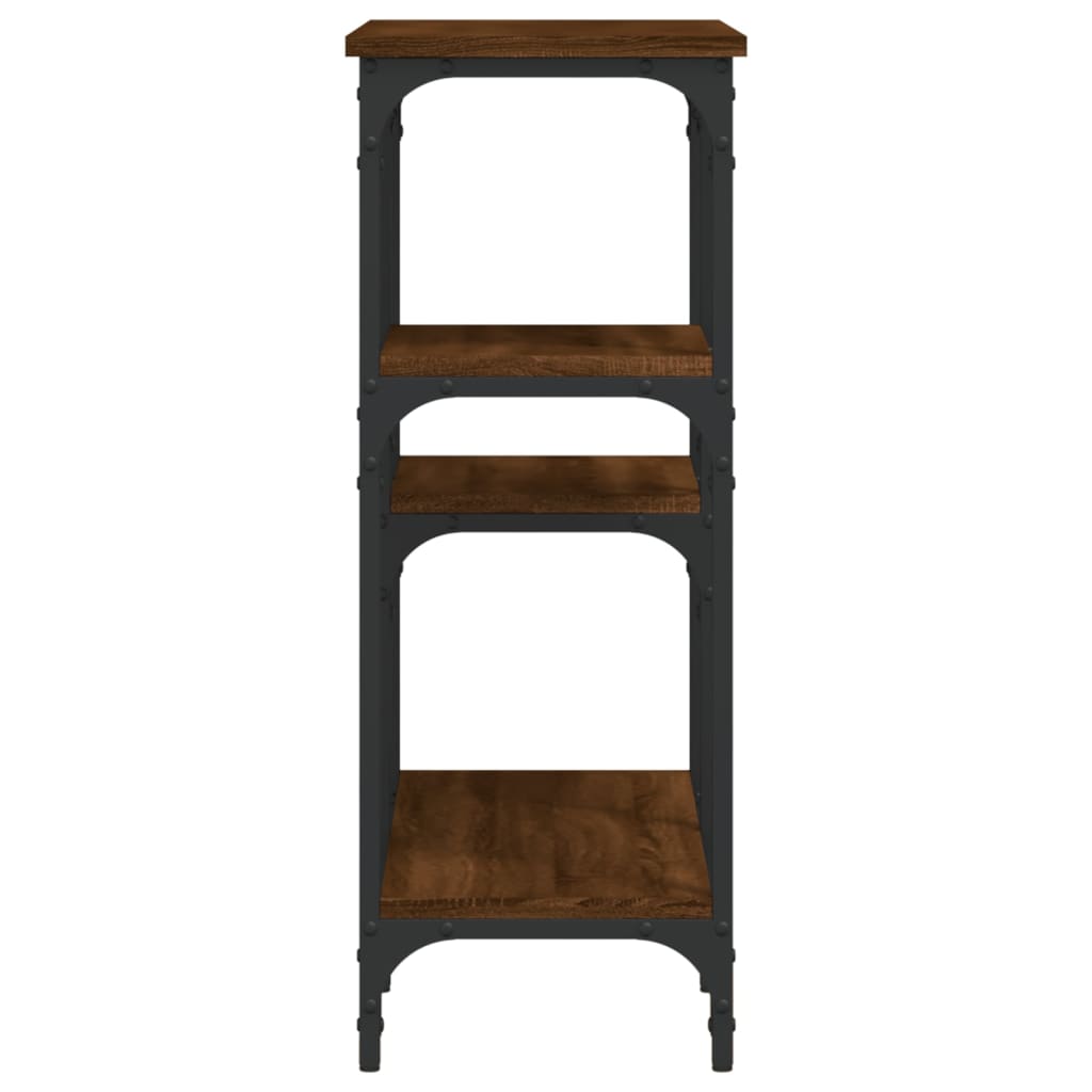 Wandtafel 80x29x75 cm bewerkt hout bruin eikenkleur is nu te koop bij PeponiXL, paradijselijk wonen!