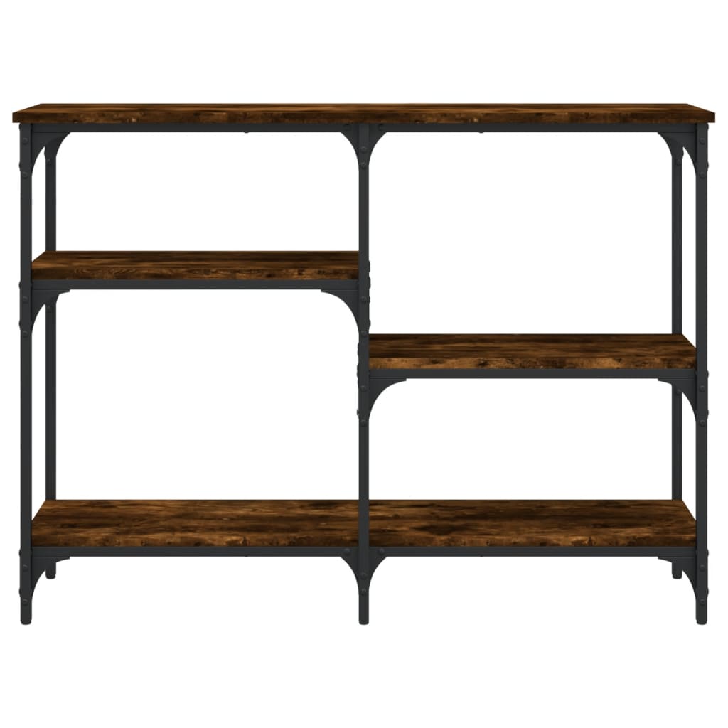 Wandtafel 102x29x75 cm bewerkt hout gerookt eikenkleurig is nu te koop bij PeponiXL, paradijselijk wonen!