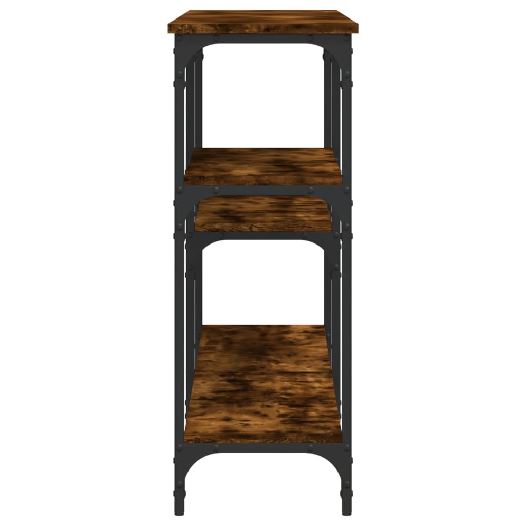 Wandtafel 160x29x75 cm bewerkt hout gerookt eikenkleurig is nu te koop bij PeponiXL, paradijselijk wonen!