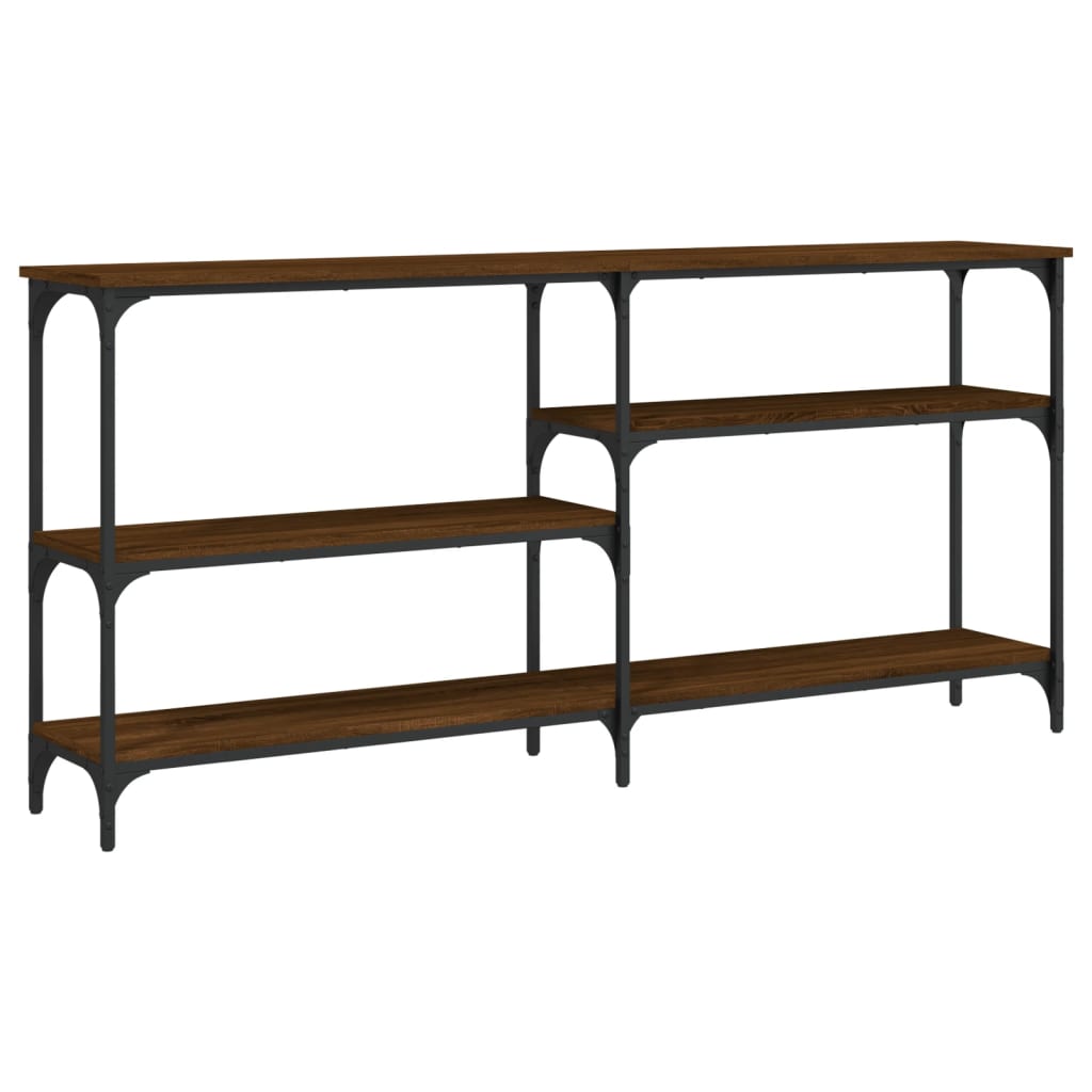 Wandtafel 160x29x75 cm bewerkt hout bruin eikenkleur is nu te koop bij PeponiXL, paradijselijk wonen!