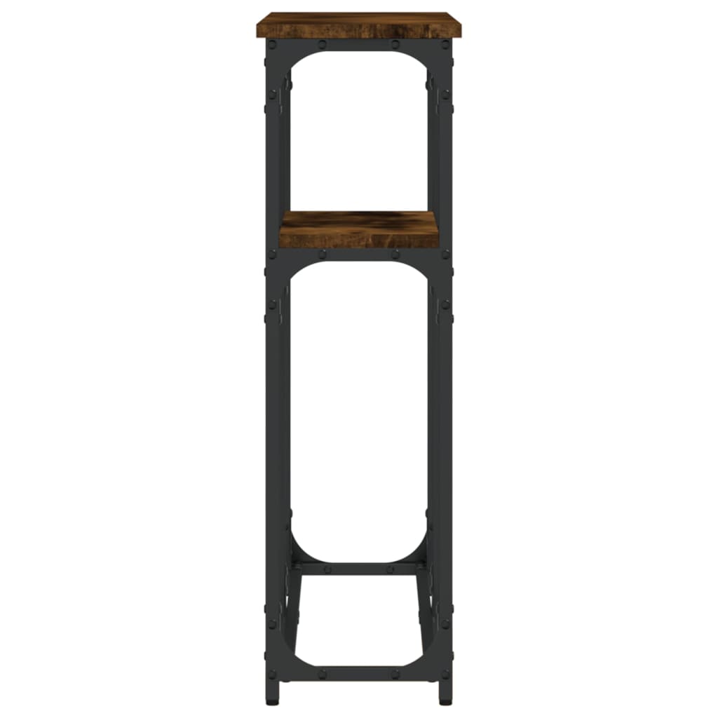 Wandtafel 90x22,5x75 cm bewerkt hout gerookt eikenkleurig is nu te koop bij PeponiXL, paradijselijk wonen!