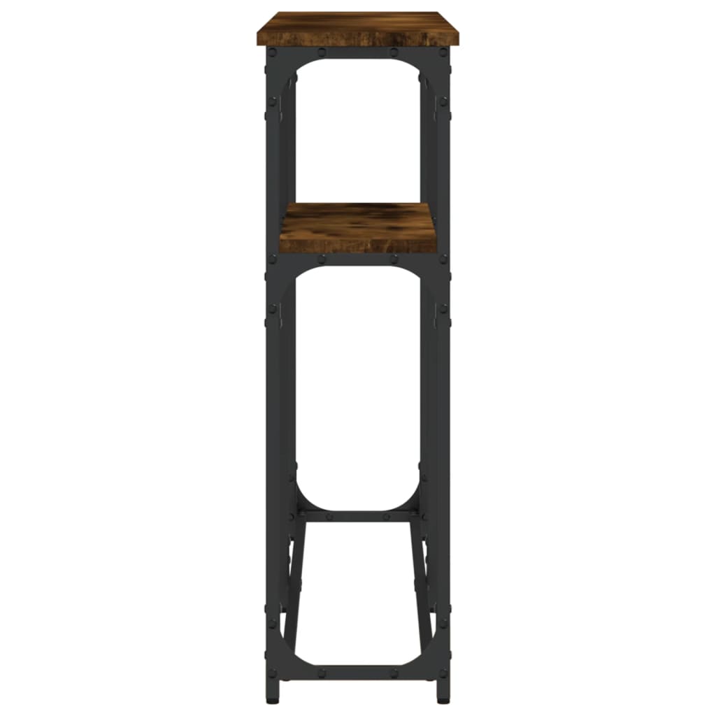 Wandtafel 145x22,5x75 cm bewerkt hout gerookt eikenkleurig is nu te koop bij PeponiXL, paradijselijk wonen!