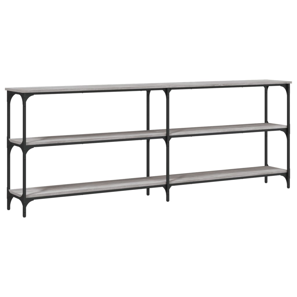 Wandtafel 200x29x75 cm bewerkt hout grijs sonoma eikenkleurig is nu te koop bij PeponiXL, paradijselijk wonen!