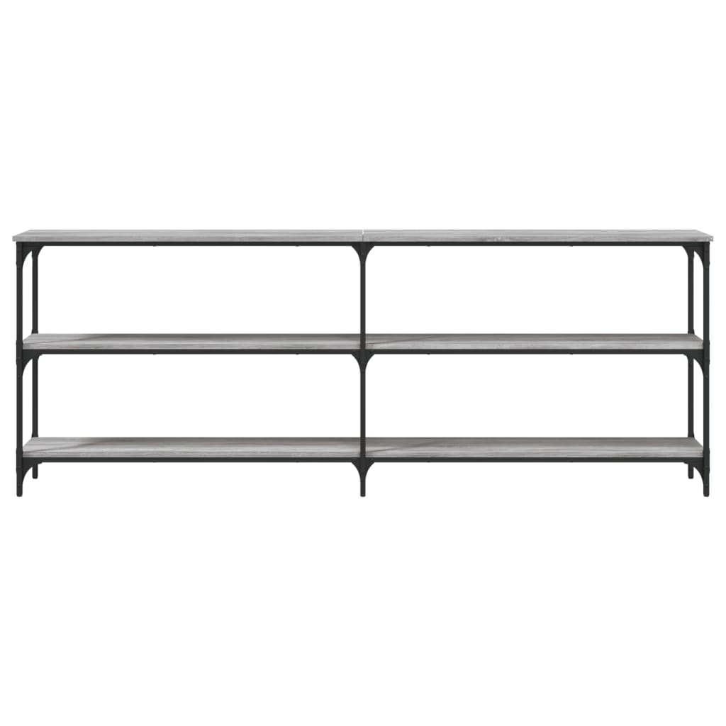 Wandtafel 200x29x75 cm bewerkt hout grijs sonoma eikenkleurig is nu te koop bij PeponiXL, paradijselijk wonen!