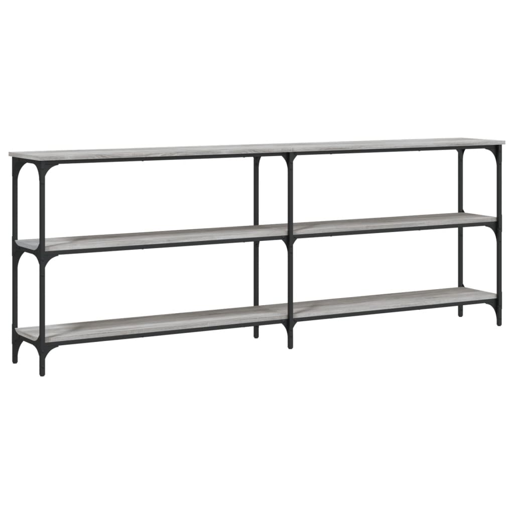 Wandtafel 200x29x75 cm bewerkt hout grijs sonoma eikenkleurig is nu te koop bij PeponiXL, paradijselijk wonen!