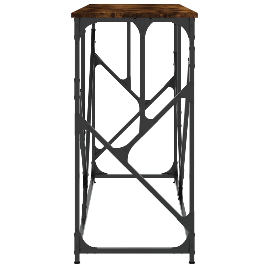 Wandtafel 100x40x80 cm bewerkt hout gerookt eikenkleurig is nu te koop bij PeponiXL, paradijselijk wonen!