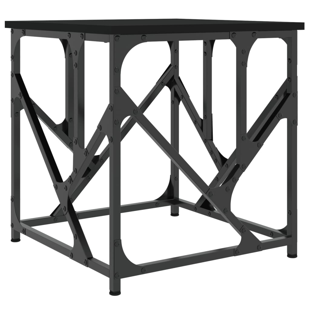 Salontafel 45x45x47,5 cm bewerkt hout zwart is nu te koop bij PeponiXL, paradijselijk wonen!