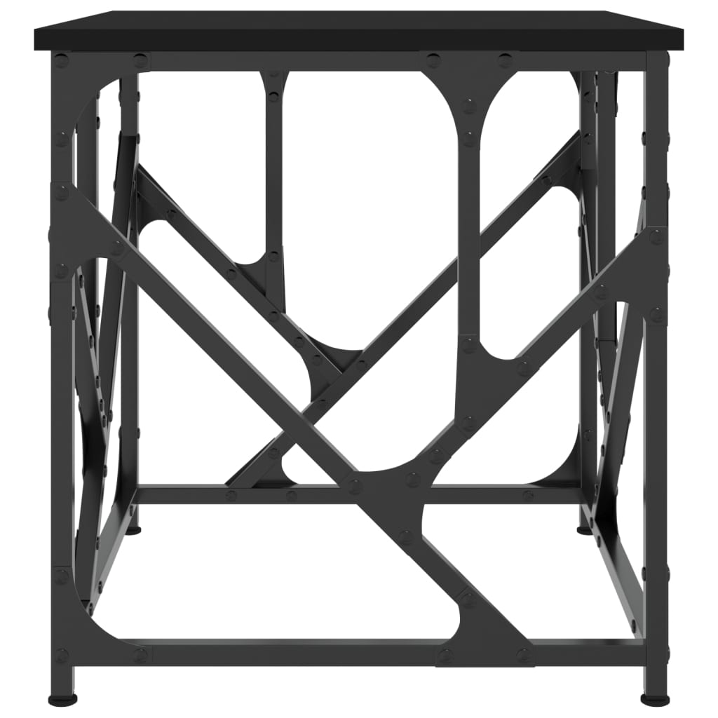 Salontafel 45x45x47,5 cm bewerkt hout zwart is nu te koop bij PeponiXL, paradijselijk wonen!