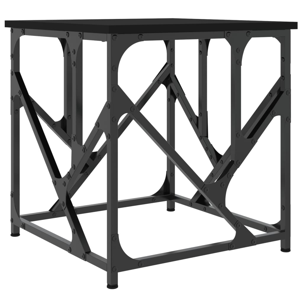 Salontafel 45x45x47,5 cm bewerkt hout zwart is nu te koop bij PeponiXL, paradijselijk wonen!