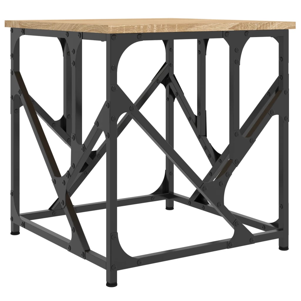 Salontafel 45x45x47,5 cm bewerkt hout sonoma eikenkleurig is nu te koop bij PeponiXL, paradijselijk wonen!