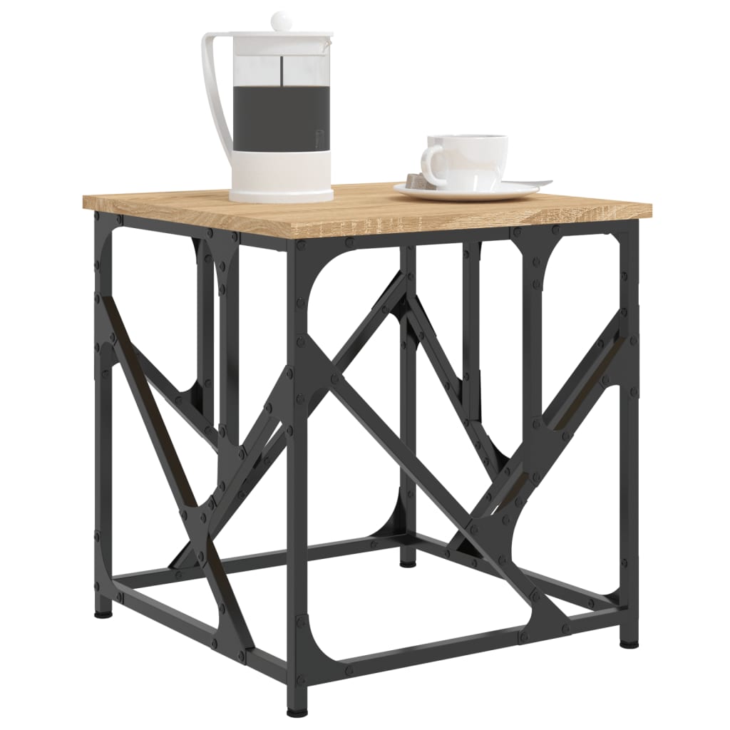 Salontafel 45x45x47,5 cm bewerkt hout sonoma eikenkleurig is nu te koop bij PeponiXL, paradijselijk wonen!