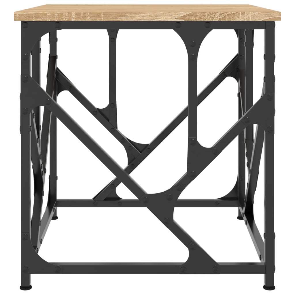 Salontafel 45x45x47,5 cm bewerkt hout sonoma eikenkleurig is nu te koop bij PeponiXL, paradijselijk wonen!
