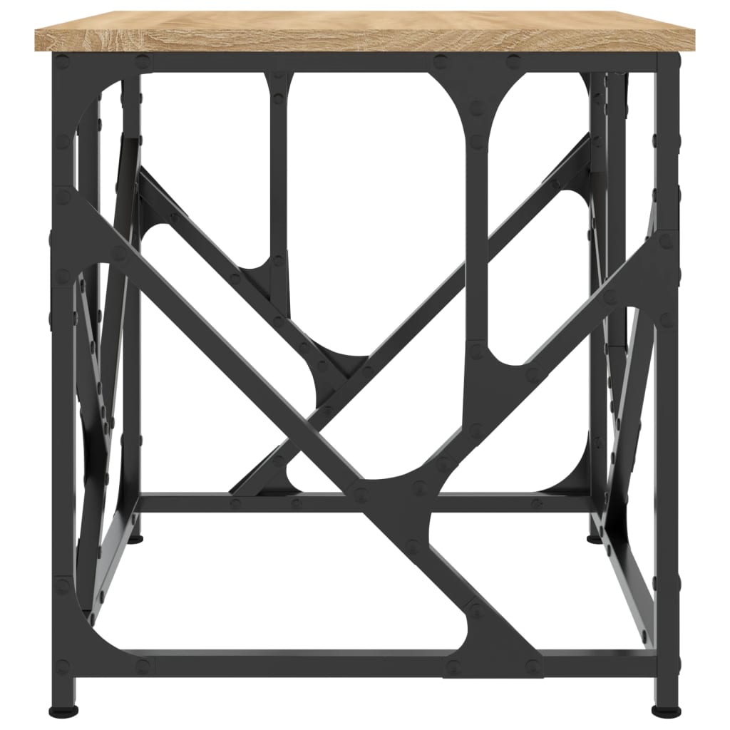 Salontafel 45x45x47,5 cm bewerkt hout sonoma eikenkleurig is nu te koop bij PeponiXL, paradijselijk wonen!