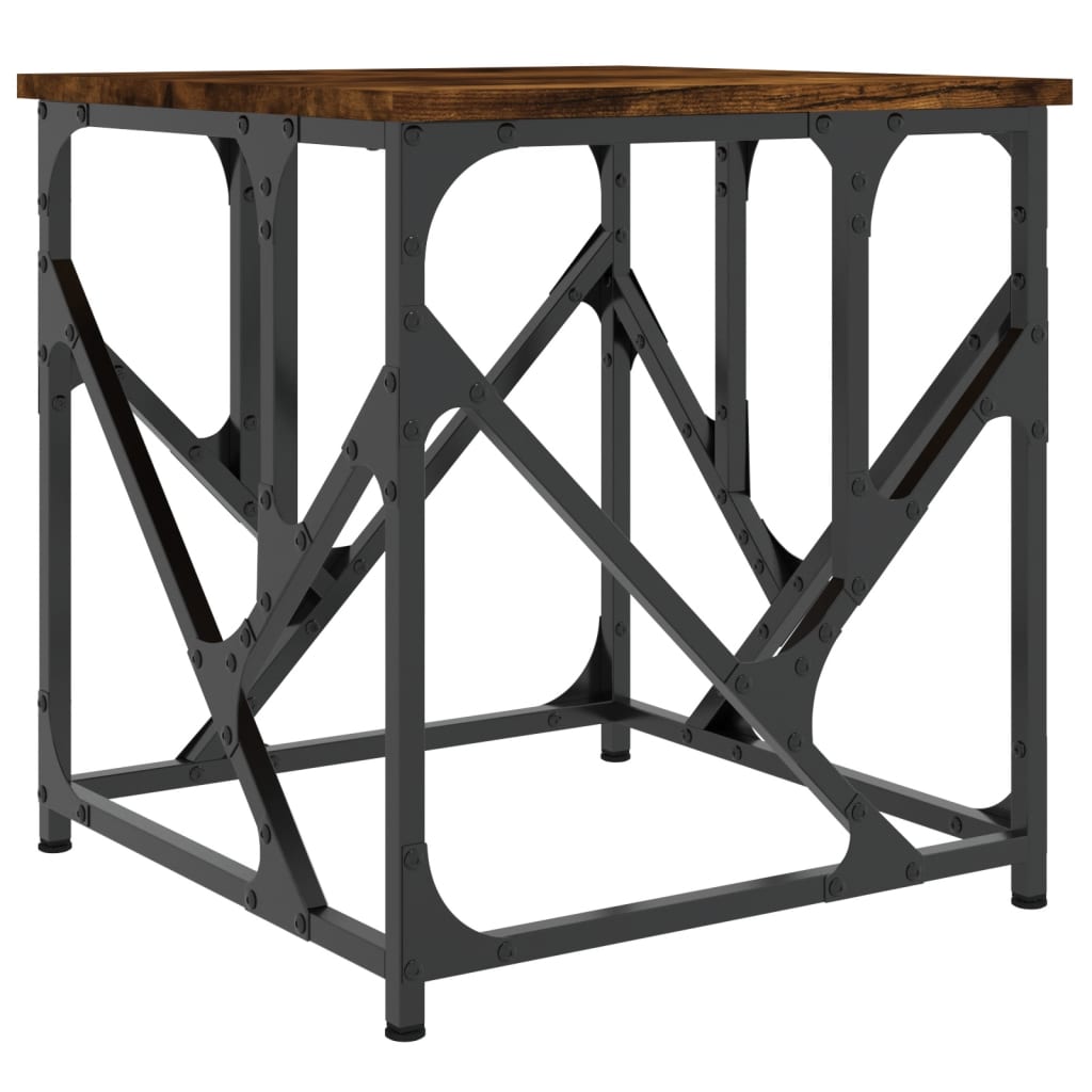 Salontafel 45x45x47,5 cm bewerkt hout gerookt eikenkleurig is nu te koop bij PeponiXL, paradijselijk wonen!