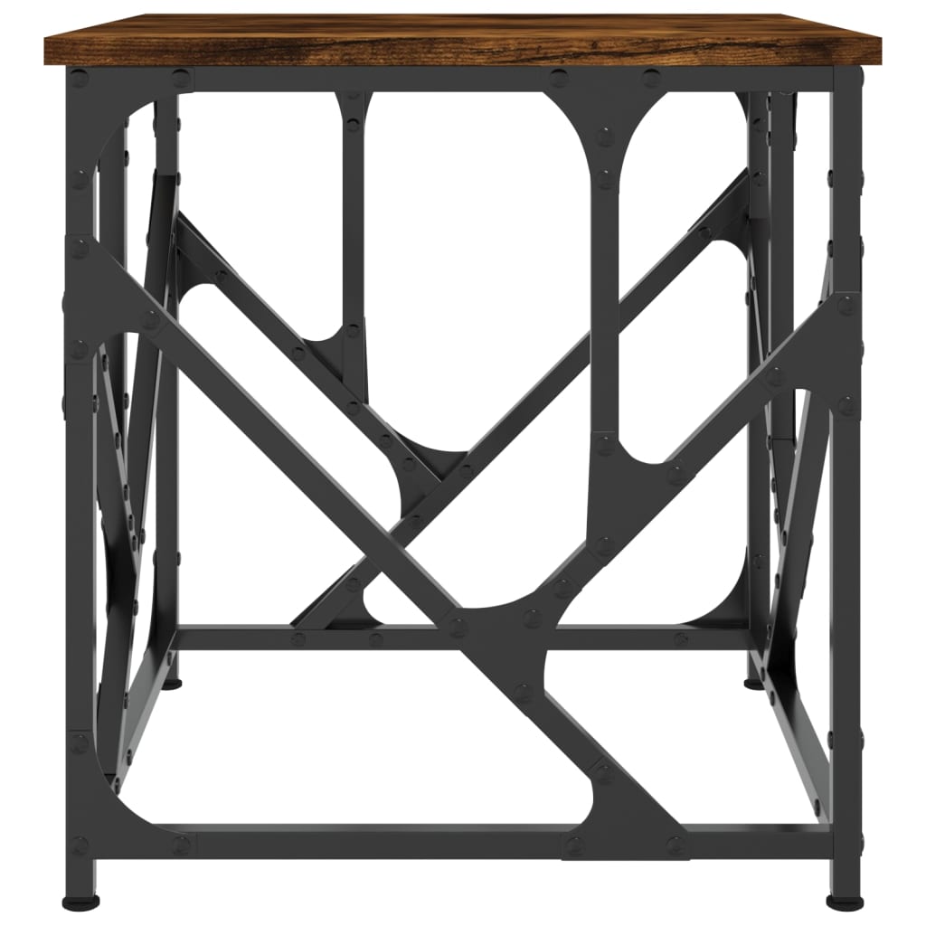 Salontafel 45x45x47,5 cm bewerkt hout gerookt eikenkleurig is nu te koop bij PeponiXL, paradijselijk wonen!