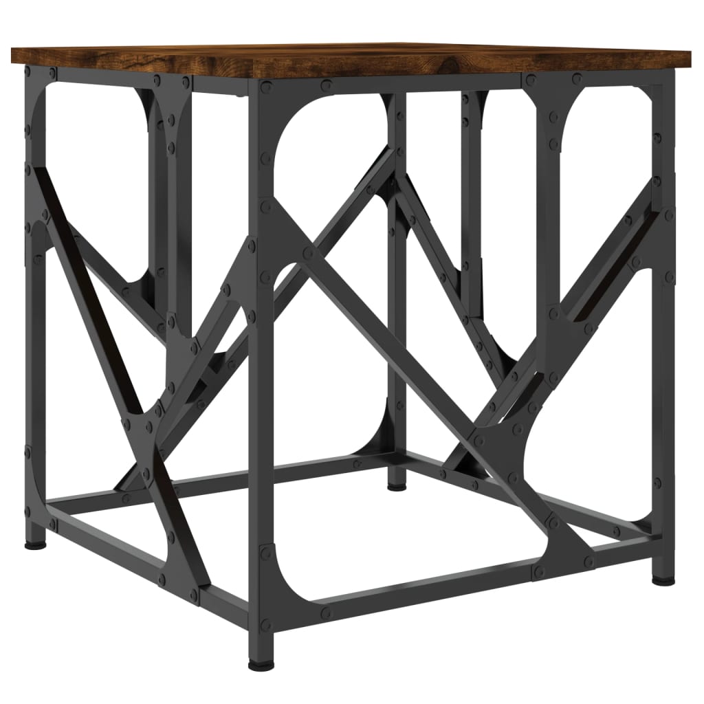 Salontafel 45x45x47,5 cm bewerkt hout gerookt eikenkleurig is nu te koop bij PeponiXL, paradijselijk wonen!