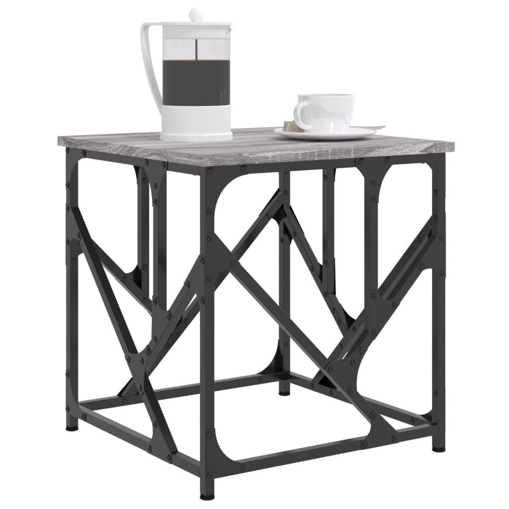 Salontafel 45x45x47,5 cm bewerkt hout grijs sonoma is nu te koop bij PeponiXL, paradijselijk wonen!