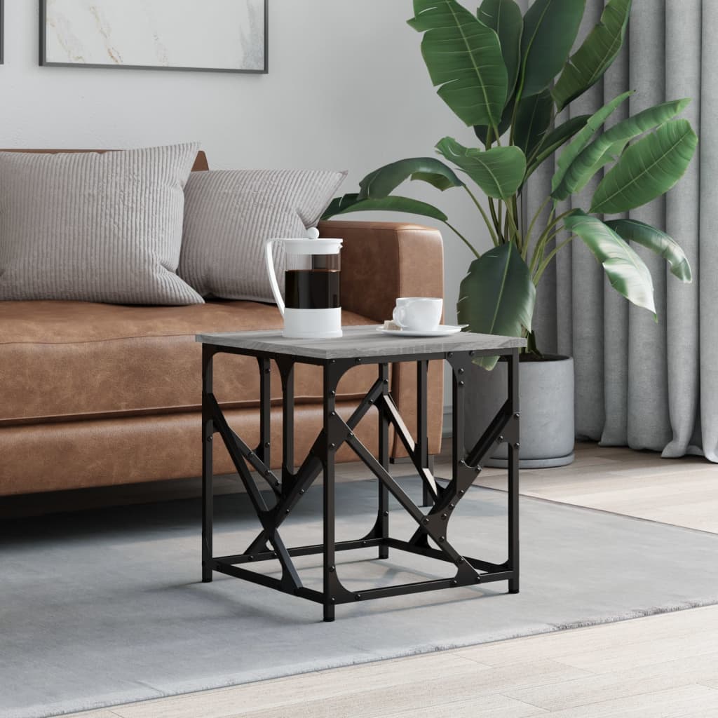 Salontafel 45x45x47,5 cm bewerkt hout grijs sonoma is nu te koop bij PeponiXL, paradijselijk wonen!