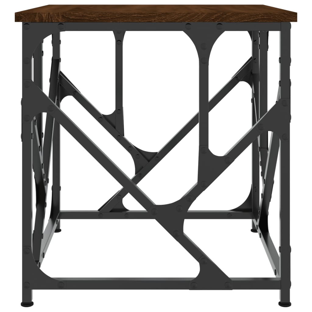 Salontafel 45x45x47,5 cm bewerkt hout bruin eikenkleur is nu te koop bij PeponiXL, paradijselijk wonen!