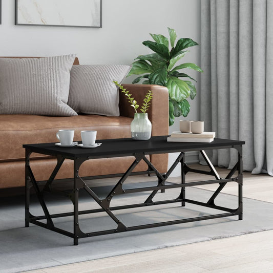 Salontafel 100x50x40 cm bewerkt hout zwart eikenkleurig is nu te koop bij PeponiXL, paradijselijk wonen!