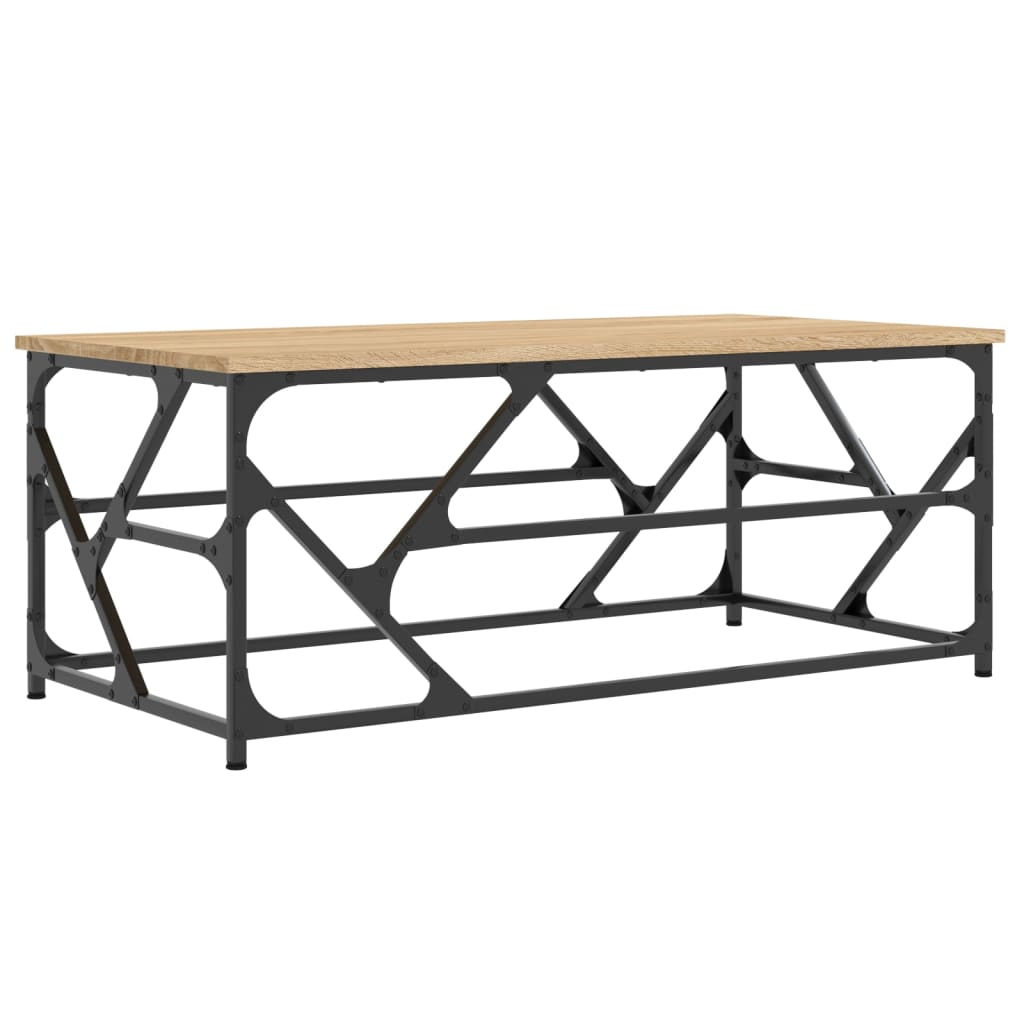 Salontafel 100x50x40 cm bewerkt hout sonoma eikenkleurig is nu te koop bij PeponiXL, paradijselijk wonen!