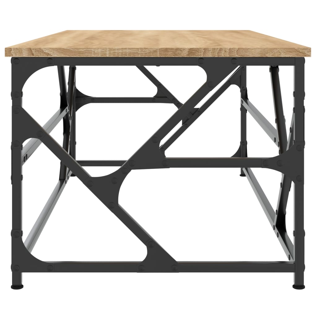 Salontafel 100x50x40 cm bewerkt hout sonoma eikenkleurig is nu te koop bij PeponiXL, paradijselijk wonen!