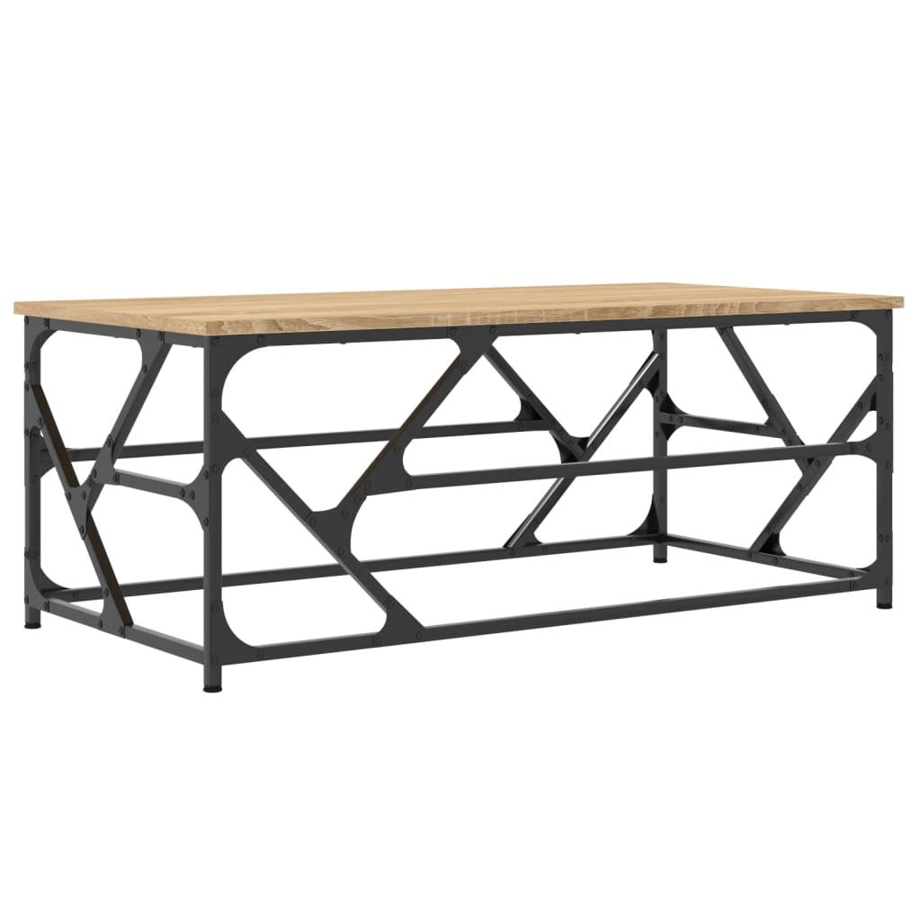 Salontafel 100x50x40 cm bewerkt hout sonoma eikenkleurig is nu te koop bij PeponiXL, paradijselijk wonen!