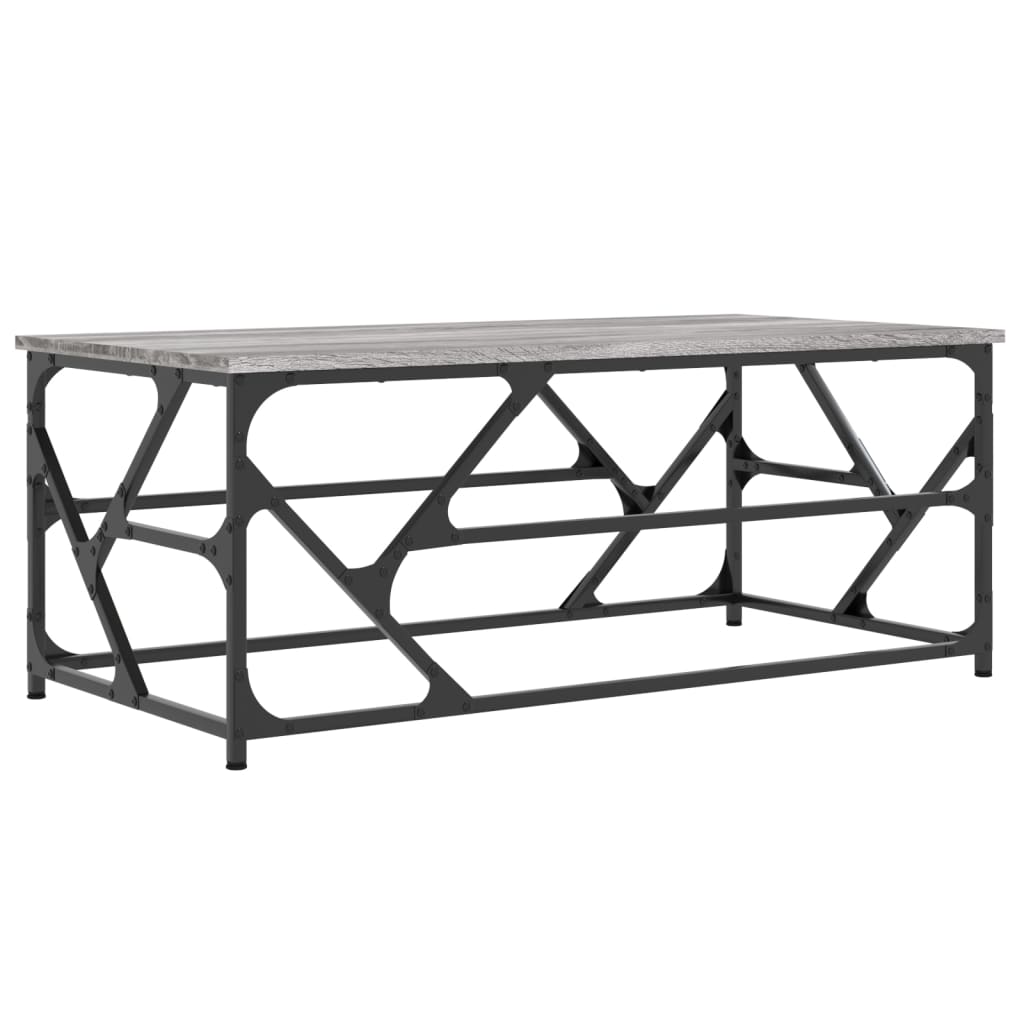 Salontafel 100x50x40 cm bewerkt hout grijs sonoma eikenkleurig is nu te koop bij PeponiXL, paradijselijk wonen!