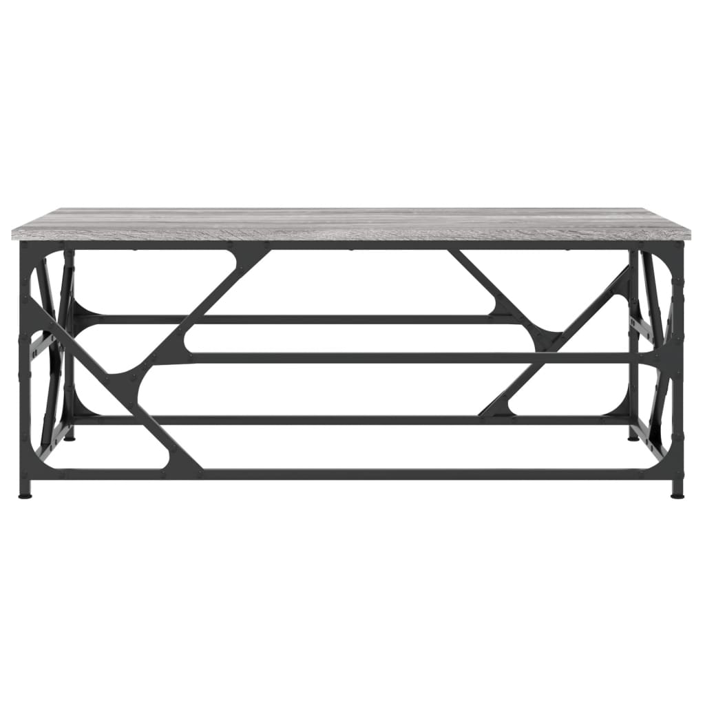 Salontafel 100x50x40 cm bewerkt hout grijs sonoma eikenkleurig is nu te koop bij PeponiXL, paradijselijk wonen!