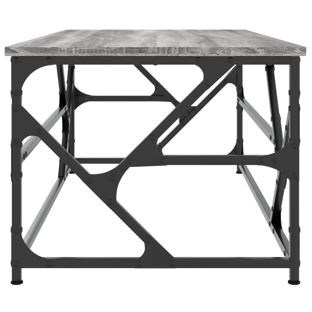 Salontafel 100x50x40 cm bewerkt hout grijs sonoma eikenkleurig is nu te koop bij PeponiXL, paradijselijk wonen!