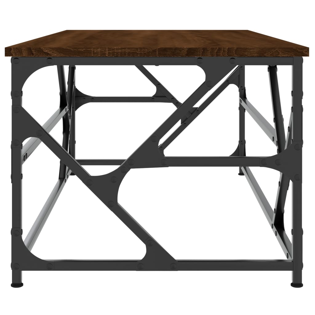 Salontafel 100x50x40 cm bewerkt hout bruineiken is nu te koop bij PeponiXL, paradijselijk wonen!
