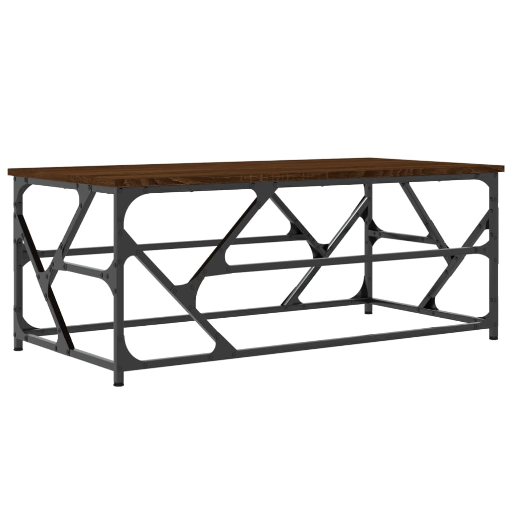 Salontafel 100x50x40 cm bewerkt hout bruineiken is nu te koop bij PeponiXL, paradijselijk wonen!