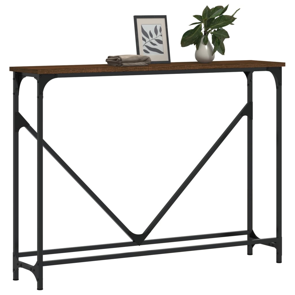 Wandtafel 102x22,5x75 cm bewerkt hout bruin eikenkleur is nu te koop bij PeponiXL, paradijselijk wonen!