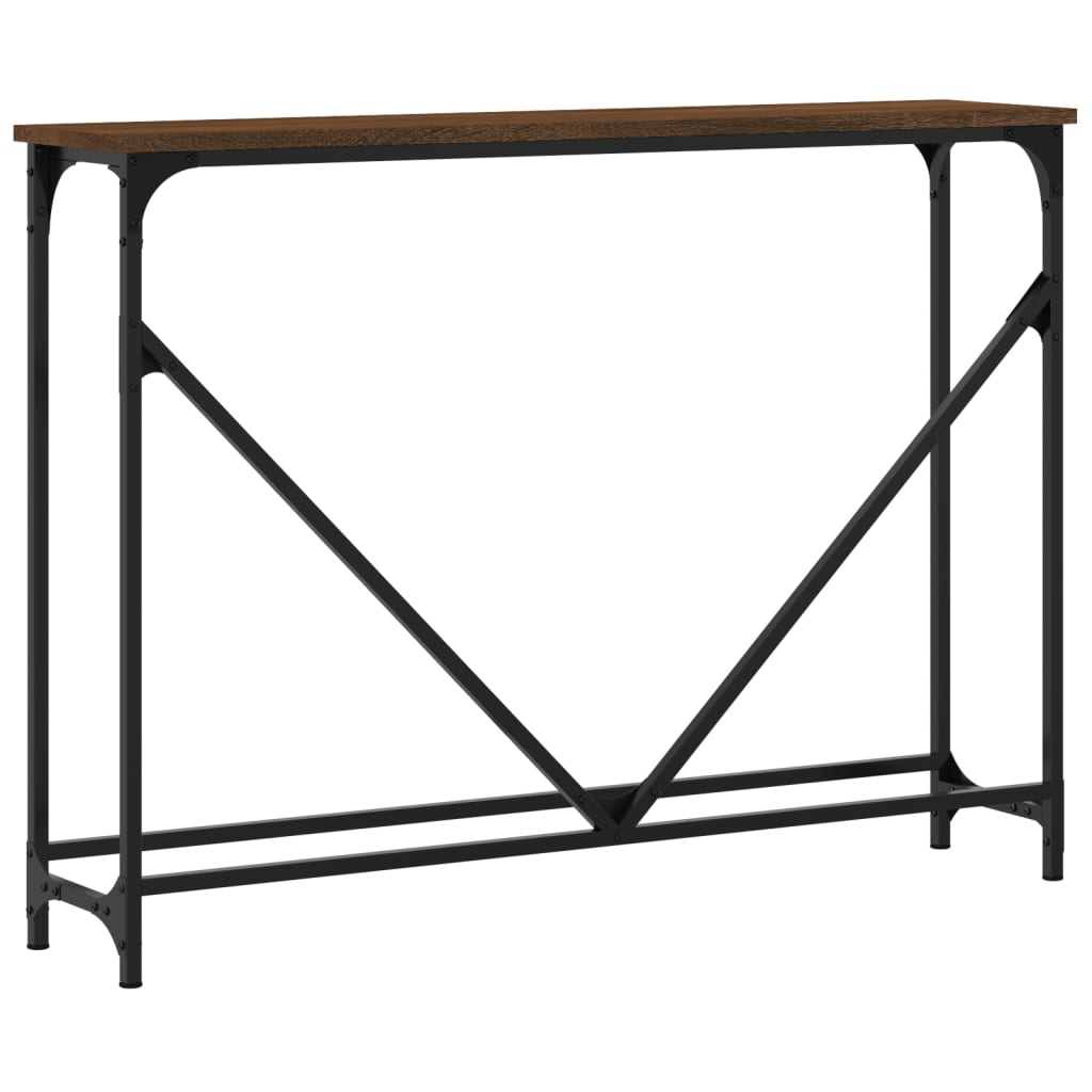 Wandtafel 102x22,5x75 cm bewerkt hout bruin eikenkleur is nu te koop bij PeponiXL, paradijselijk wonen!